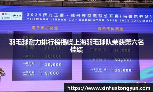 羽毛球耐力排行榜揭晓上海羽毛球队荣获第六名佳绩